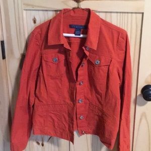 Baccini Large Rust orange Cotten blend jacket.